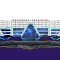 Science and technology sense stage stage blue science and technology wind stage dazzling stage 3d model