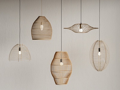 Rattan chandelier combination model