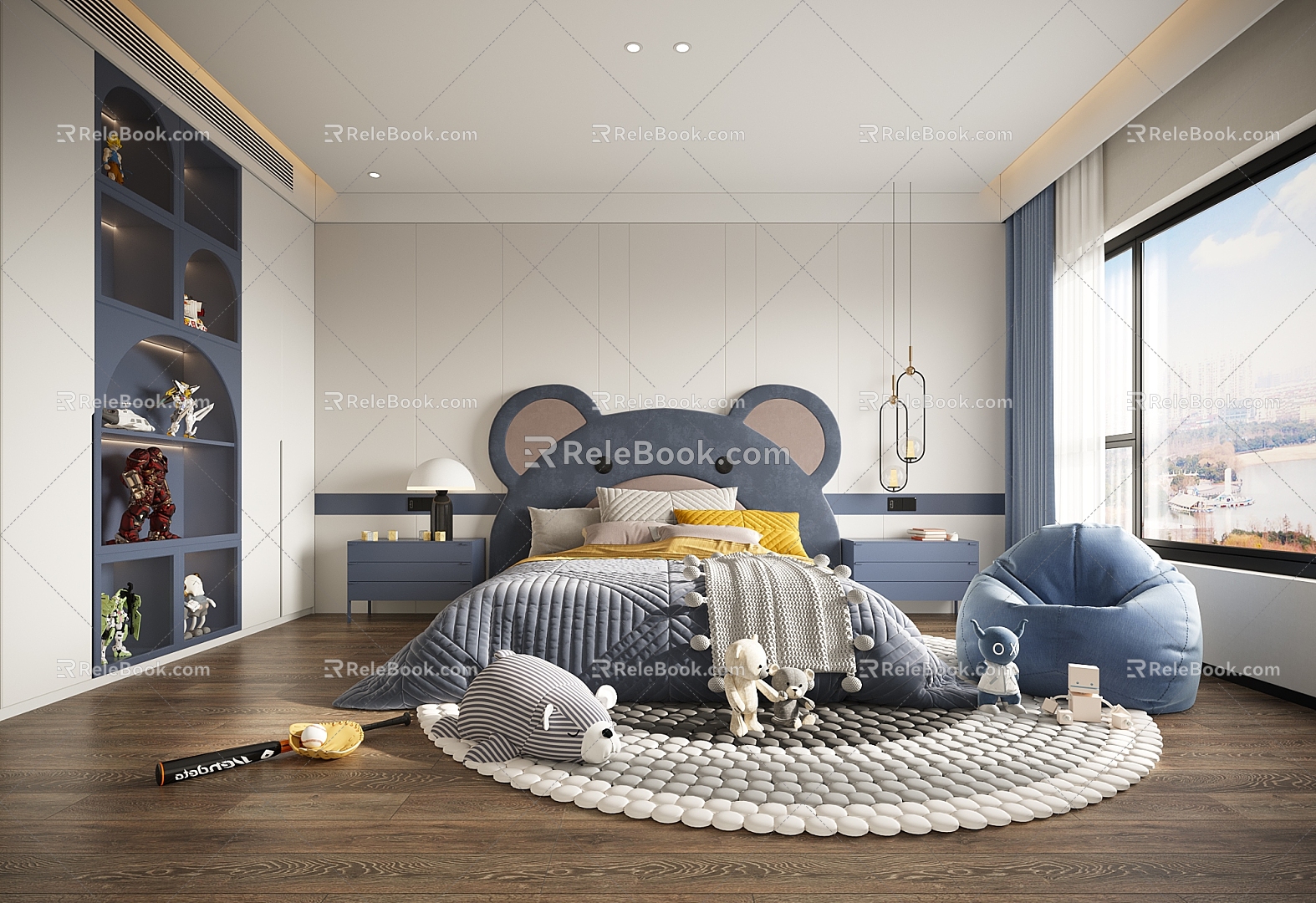 Modern Children's Room Boys Room 3d model