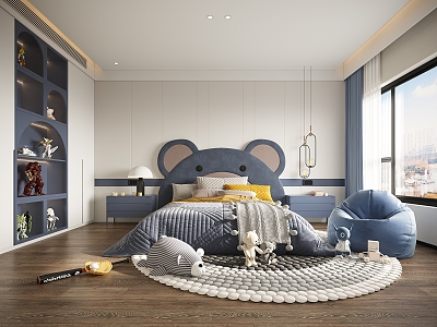 Modern Children's Room Boys Room 3d model