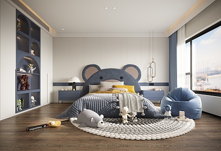 Modern Children's Room Boys Room 3d model