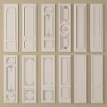 White Decorative Wainscoting Panels with Various Designs for Interior Decor 3d model