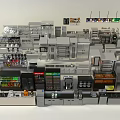 Various Types Of Modern Kitchen Appliances Collection With Display Racks And Equipment