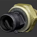 Pipe Component With Black Connector And Brass Threaded Fitting For Industrial Plumbing 3d model