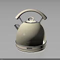 Stylish Cream Smeg Kettle Featuring Modern Metallic Smooth Reflective Surface For Home Kitchen 3d model