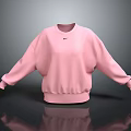 Pink Oversized Long Sleeve Sweatshirt With Nike Logo And Comfortable Fit 3d model