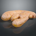 Fresh Organic Ginger Root With Natural Texture On Dark Background Surface