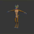 Orange Fox Like Game And Movie Character With Red Collar Standing In