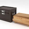 Brown And Gold Decorative Storage Chests With Carvings And Metal Locks