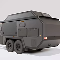 Grey Functional Trailer Vehicle Featuring Towing Hitch And Storage Compartments 3d model