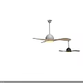 Modern Ceiling Fan Light With Wooden Blades And Different Colored Bases For Home Interior
