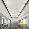 Modern Bright Corporate Lobby With Vibrant Stylish Reception Desk And Comfortable Waiting Lounge Area
