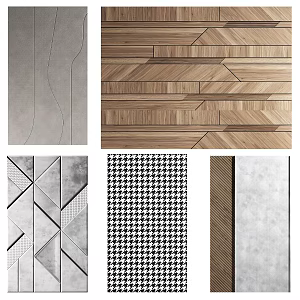Modern background wall background decorative wall group 3d model