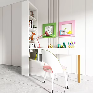 Modern children's table and chair combination 3d model