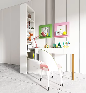 Modern children's table and chair combination 3d model