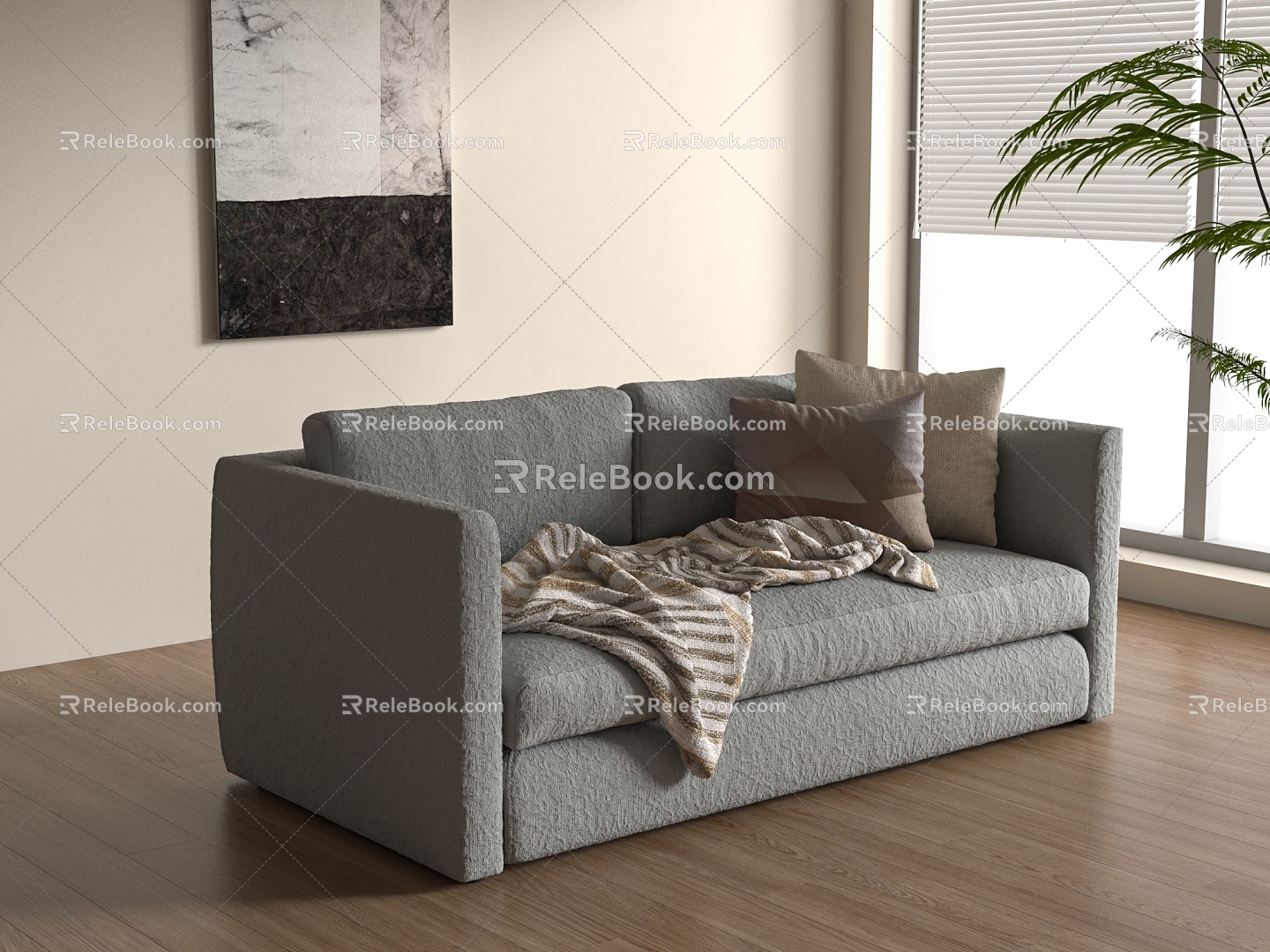 Modern sofa bed 3d model