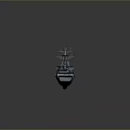 Modern Military Warship 3D Model With Detailed Antenna And Deck Structure