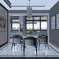 Elegant Modern Light Luxury Living And Dining Room With Cozy Furniture And Bright Window View