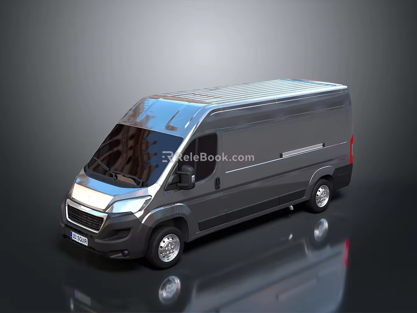 minibus minivan driverless bus school bus van box car 3d model