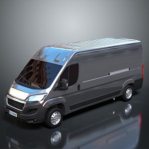 minibus minivan driverless bus school bus van box car 3d model