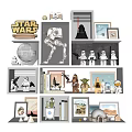 Star Wars Decorative Figurine Collection With Character Models Posters Logo And Display Shelves