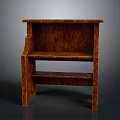 Multi Tiered Wooden Brown Shelving Unit With Sturdy Simple Design For Home Storage And