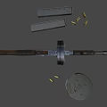 Classic Submachine Gun With Wooden Grip Drum Magazine And Extra Magazine Bullets