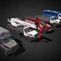 Different Types of Emergency Rescue Vehicles Including Police Car Crane and Fire Truck