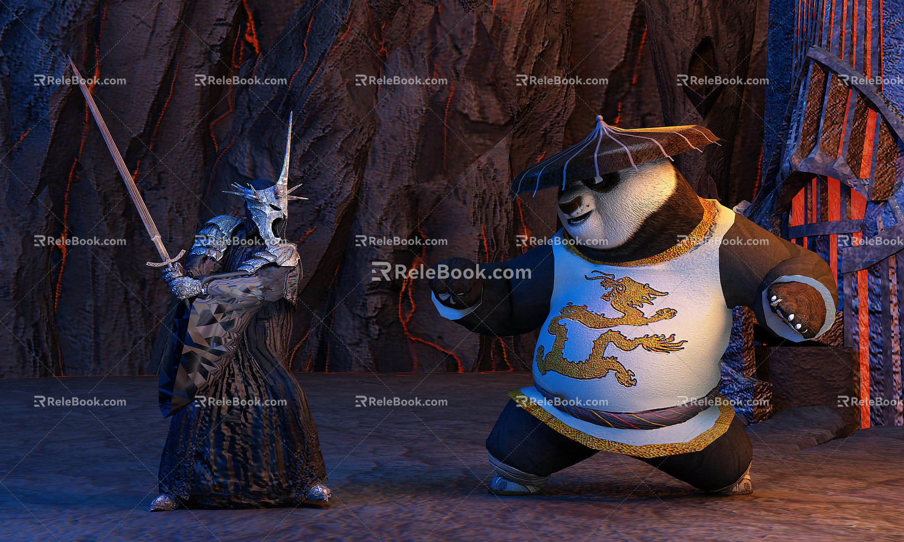 Modern game character Kung Fu Panda 3d model