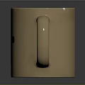 Brown Ceramic Mug With Simple Face Design Having Black Dot Eyes And Line Mouth