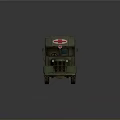 Military Green Medical Tank Model with Red Cross Markings and Classic Design