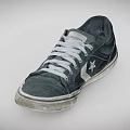 Black Converse Shoes With White Laces And Star Logo Distressed Design