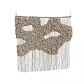 Wall Decor With Woven Tapestry Featuring Neutral Tone Irregular Patterns And Tassels 3d model