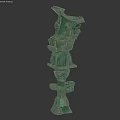 Artistic Green Bronze Landscape Sculpture Featuring Intricate Design And Unique Structure