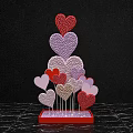 Romantic Photo Spot With Colorful Sparkling Heart Decorations On Red Base