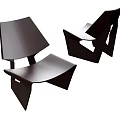 Modern Black Leisure Chairs With Geometric Design And Sleek Structure For Living Space