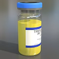 Medical Device Glass Vial With Blue Cap Yellow Liquid 10ml Label