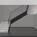 Modern Interior Staircase With Marble Steps Glass Railing And Black Handrail