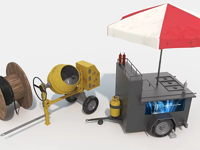 Wire cement truck site equipment daily necessities 3d model