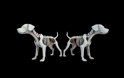 Puppy Skeletal Structure Analysis Medical Skeletal Anatomical Structure 3d model