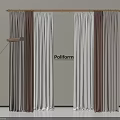 Soft Velvet Curtains With White Blush Layers And Golden Rod In Modern Room