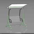 Modern Swing Bench Design With Green Frame White Seat And Transparent Canopy