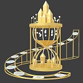 Golden Hourglass Photo Spot With Castle Spires And Spiral Track Design