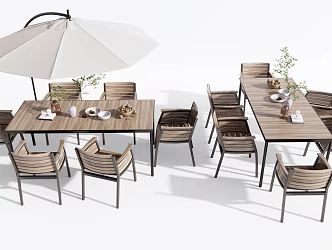 Modern Outdoor Table and Chair Outdoor Dining Table and Chair 3d model