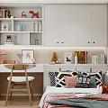 Tatami Bedroom With Modern Minimalist Design Wooden Flooring Desk Bookshelf And Storage Cabinets