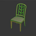 Wooden Dining Chair With Unique Geometric Back Design And Soft Gray Upholstered Seat For Modern Home