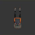 Orange Electric Pallet Truck With Control Handle Standing Platform And Fork Frame