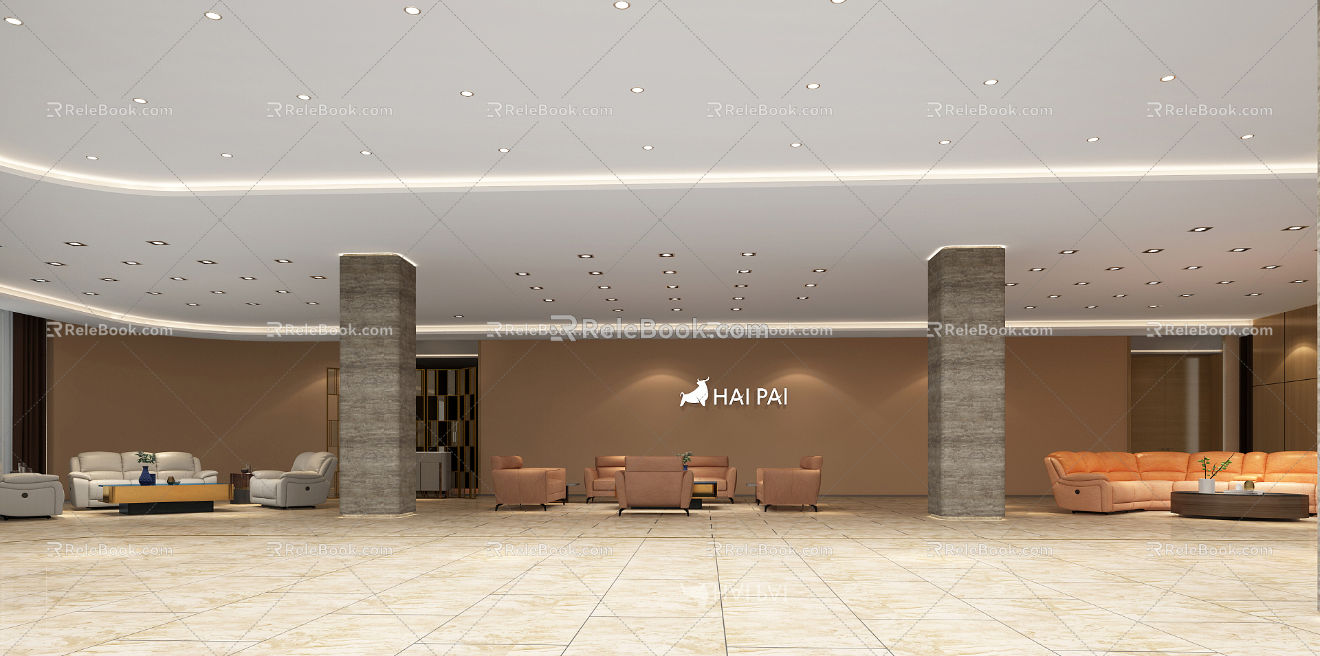 Modern Exhibition Hall Sofa Exhibition Hall 3d model