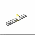 Durable Metal Rail Mounting Bracket With Yellow Connector And Slotted Holes