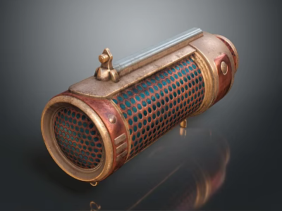 Vintage Industrial Style Lighting Combination With Metal Mesh And Decorative Legs 3d model